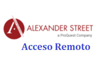 Acceso a Bases de Datos Alexander Street Acceso Remoto